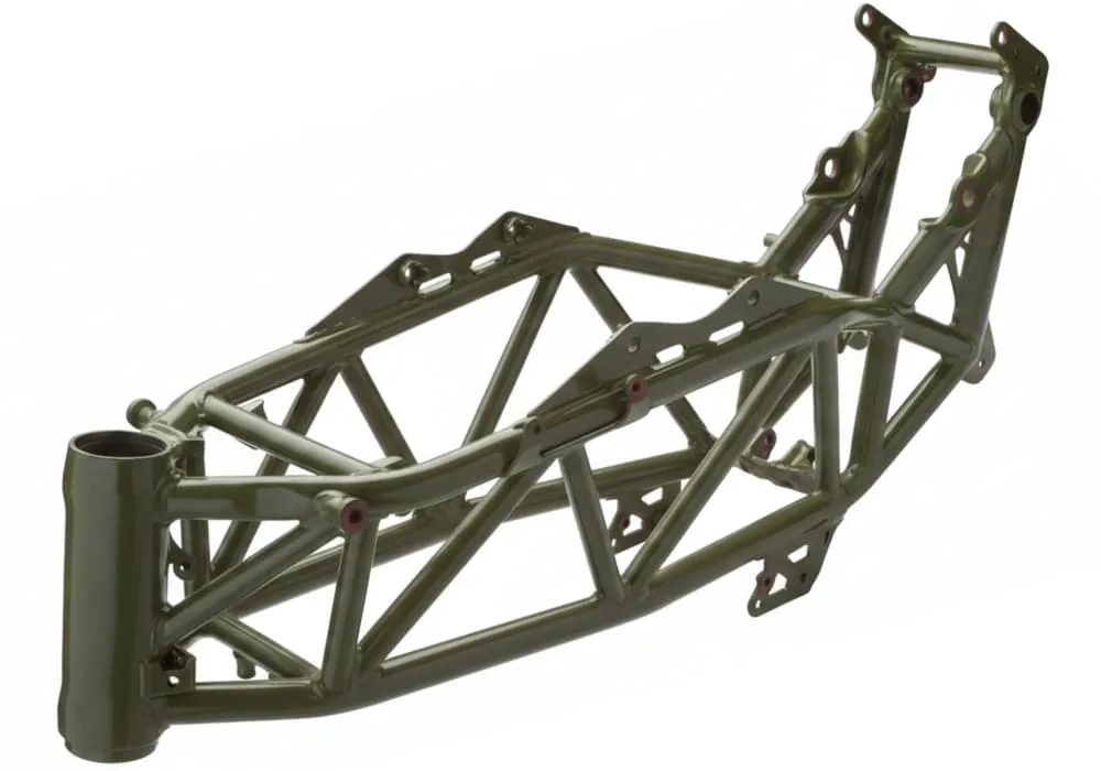 Rohr-Schweissbaugruppe für Wehrtechnik Schweissbaugruppe für eine wehrtechnische Anwendungen mit Pulverbeschichtung RAL6031 bronzegrün